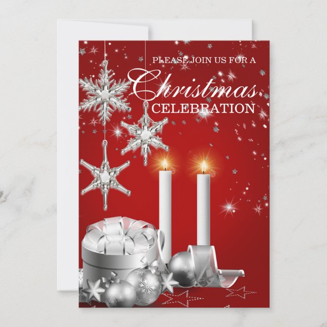Elegante invitación del Partido de los Navidades P (Anverso)