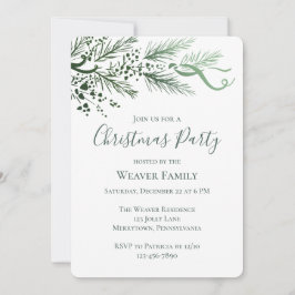 Elegante invitación del Partido de Navidades de Pi