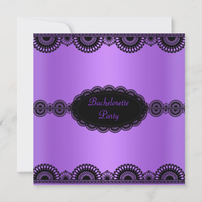ELEGANTE INVITACIÓN DEL PARTIDO DE PURPLE LACE BAC (Anverso)