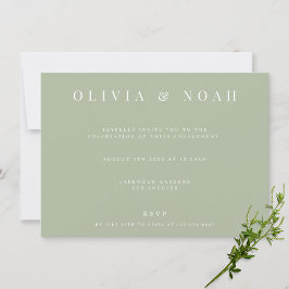 Elegante Invitación del partido Sage Green Engagem
