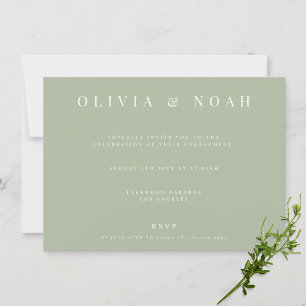 Elegante Invitación del partido Sage Green Engagem