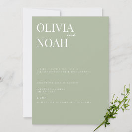 Elegante Invitación del partido Sage Green Engagem