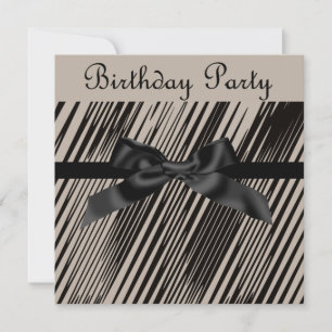 ELEGANTE INVITACIÓN DEL PARTIDO SEPIA BLACK BOW
