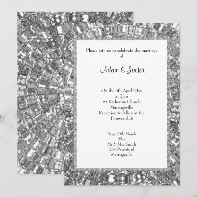 ELEGANTE INVITACIÓN DEL PERSONALIZADO DE DERRAME D (Anverso / Reverso)