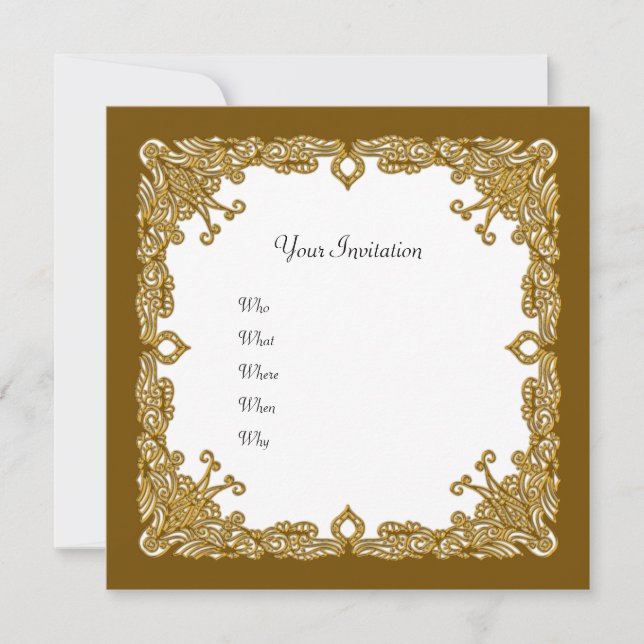 Elegante invitación dorada (Anverso)