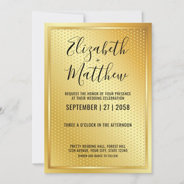 Elegante Invitación Dorado Speckles Diseño (Anverso)