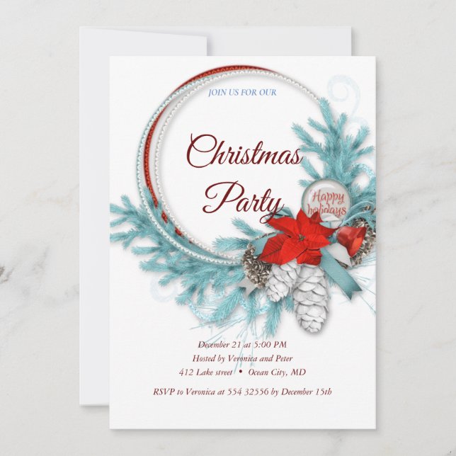Elegante invitación dulce de Navidad (Anverso)