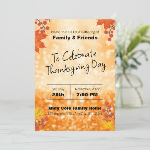 Elegante Invitación Editable de Acción de Gracias