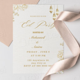 elegante invitación eid mubarak Floral Beige Musli