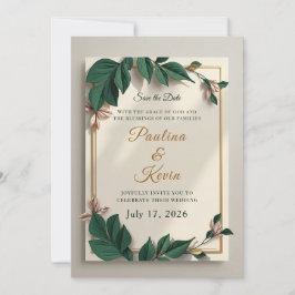 Elegante invitación electrónica de boda cristiana