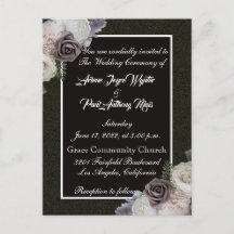 Elegante invitación en blanco y negro