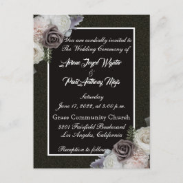 Elegante invitación en blanco y negro