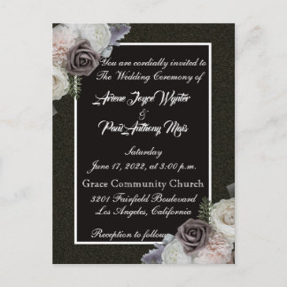Elegante invitación en blanco y negro