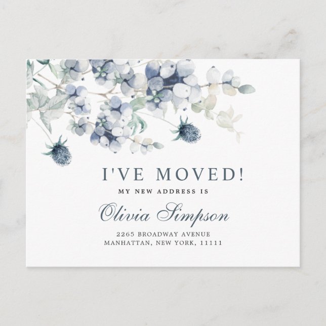 Elegante Invitación en movimiento de invierno azul (Anverso)