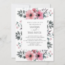ELEGANTE INVITACIÓN EN ROSA Y BLANCO