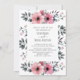 ELEGANTE INVITACIÓN EN ROSA Y BLANCO