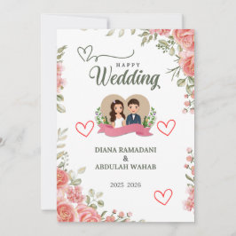 Elegante Invitación Feliz de Boda – Celebre Su