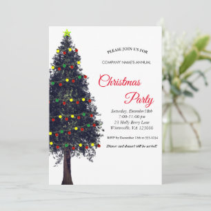 Elegante invitación festiva de árbol de Navidad