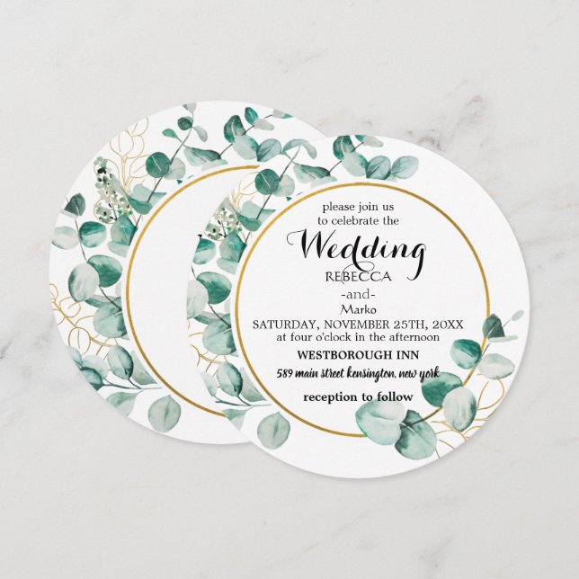 Elegante invitación floral (Anverso / Reverso)