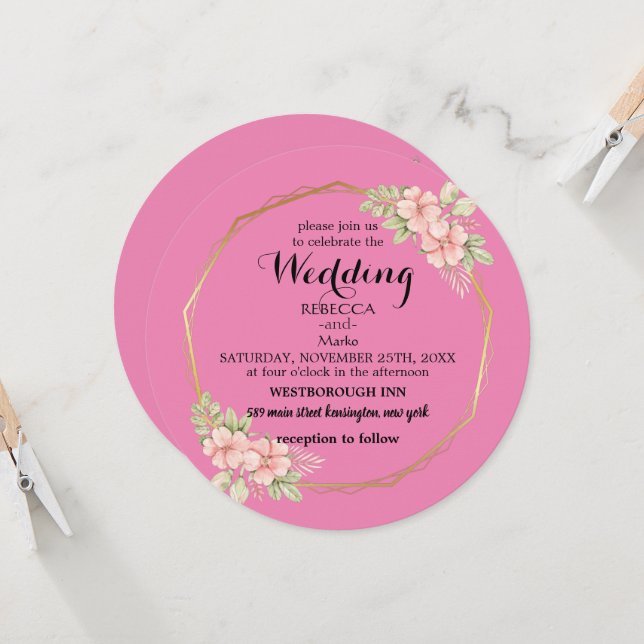 Elegante invitación floral (Anverso/Reverso In Situ)