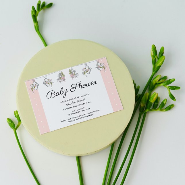 Elegante invitación floral a Baby Shower (Subido por el creador)