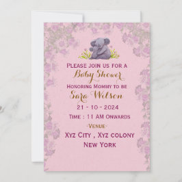 Elegante invitación floral a Baby Shower
