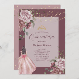 Elegante invitación floral a la princesa floral a 