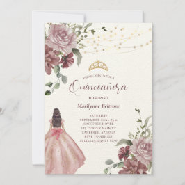 Elegante invitación floral a la princesa floral a 