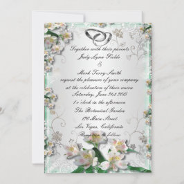 Elegante invitación floral blanca