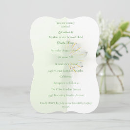 Elegante invitación floral brillante de bautismo c