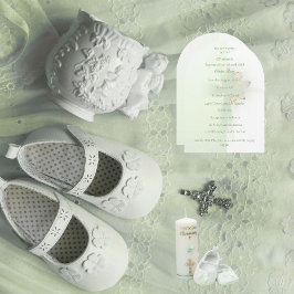 Elegante invitación floral brillante de bautismo c