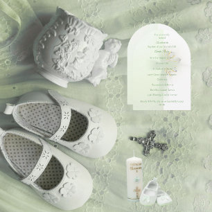 Elegante invitación floral brillante de bautismo c