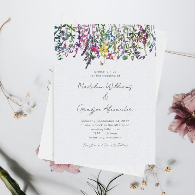Elegante Invitación floral de acuarela de flores s (Subido por el creador)