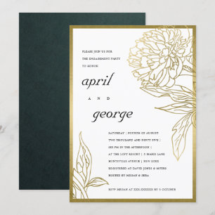 ELEGANTE INVITACIÓN FLORAL DE CLASE DE RELIEVE MET