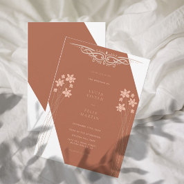 Elegante Invitación floral de dos colores en otoño