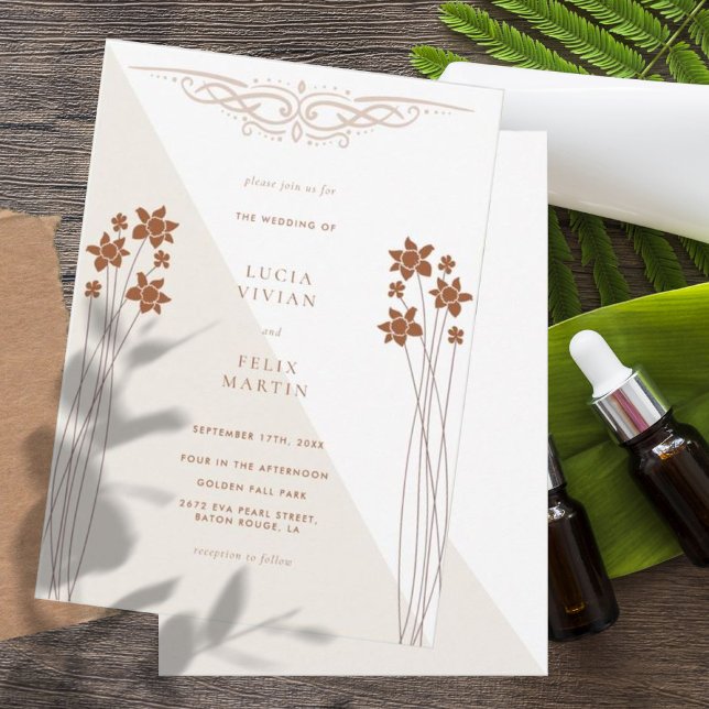 Elegante Invitación floral de dos colores en otoño (Subido por el creador)