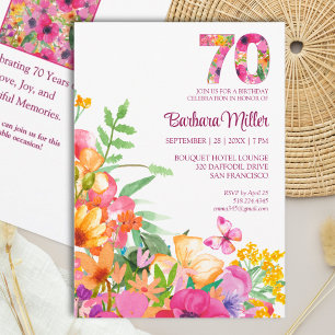 Elegante Invitación Floral de Mariposa para Cumple