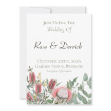 Elegante invitación floral nativa australiana