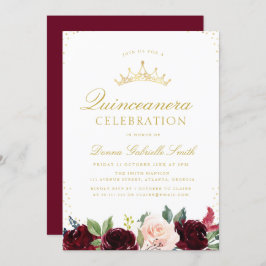 elegante invitación floral Quinceanera