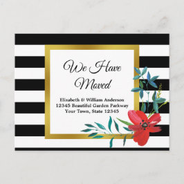 Elegante Invitación floral y en movimiento a rayas