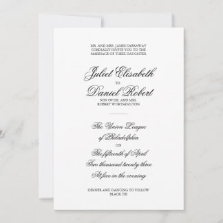 Elegante Invitación formal a la boda