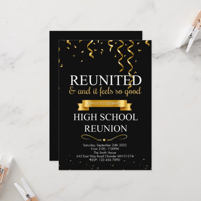 Elegante invitación formal a la reunión escolar de (Anverso/Reverso In Situ)