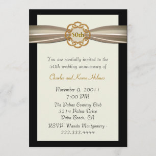 Elegante invitación formal a los 50 años