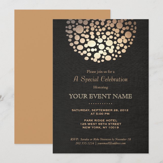 Elegante Invitación Formal de Círculo de Esfera de (Anverso / Reverso)