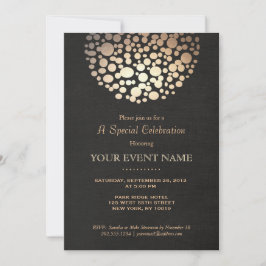 Elegante Invitación Formal de Círculo de Oro con E