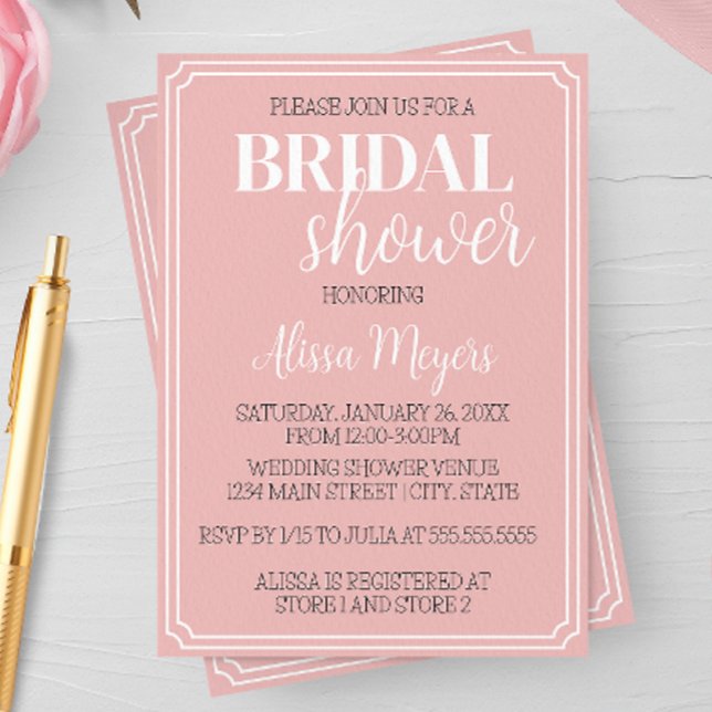 Elegante Invitación formal de ducha de novia (Subido por el creador)