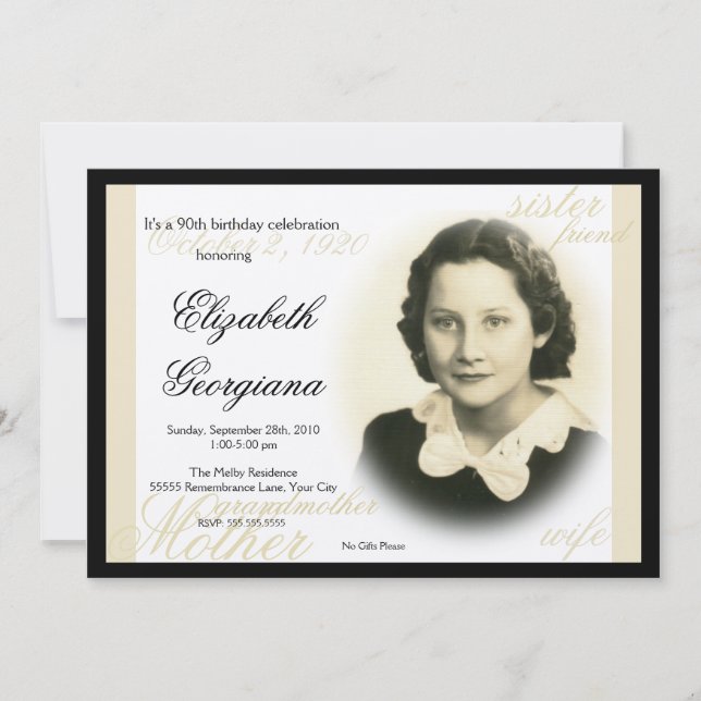 Elegante invitación fotográfica clásica 2 (Anverso)