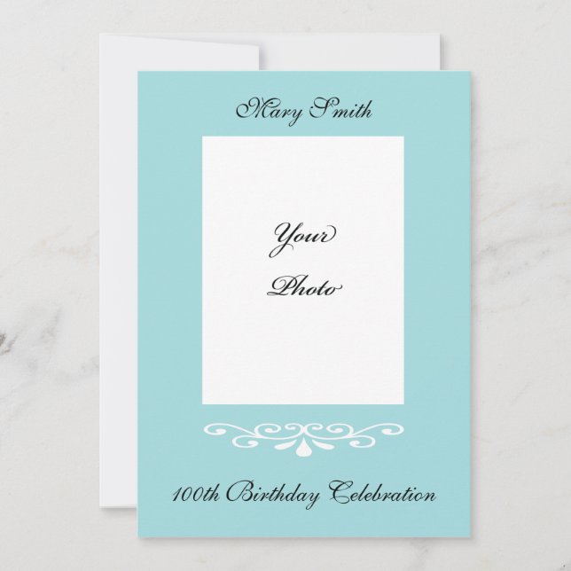 Elegante Invitación fotográfica de cumpleaños núme (Anverso)