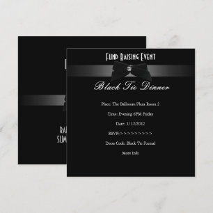 Elegante Invitación Gala Formal de Corbata Negra