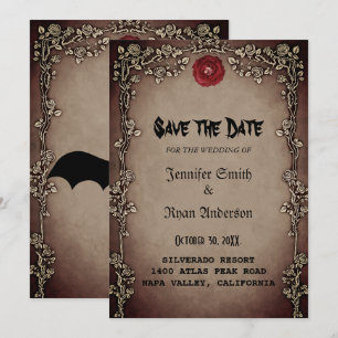 Elegante invitación gótica de boda para guardar la